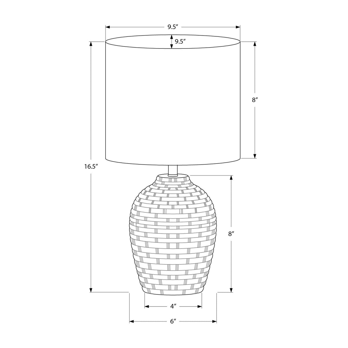 Monarch Specialties I 9787 - Luminaire, 17''H, Lampe De Table, Céramique Ivoire, Abat-jour Ivoire / Crème, Contemporain, Moderne - Simple Boutique