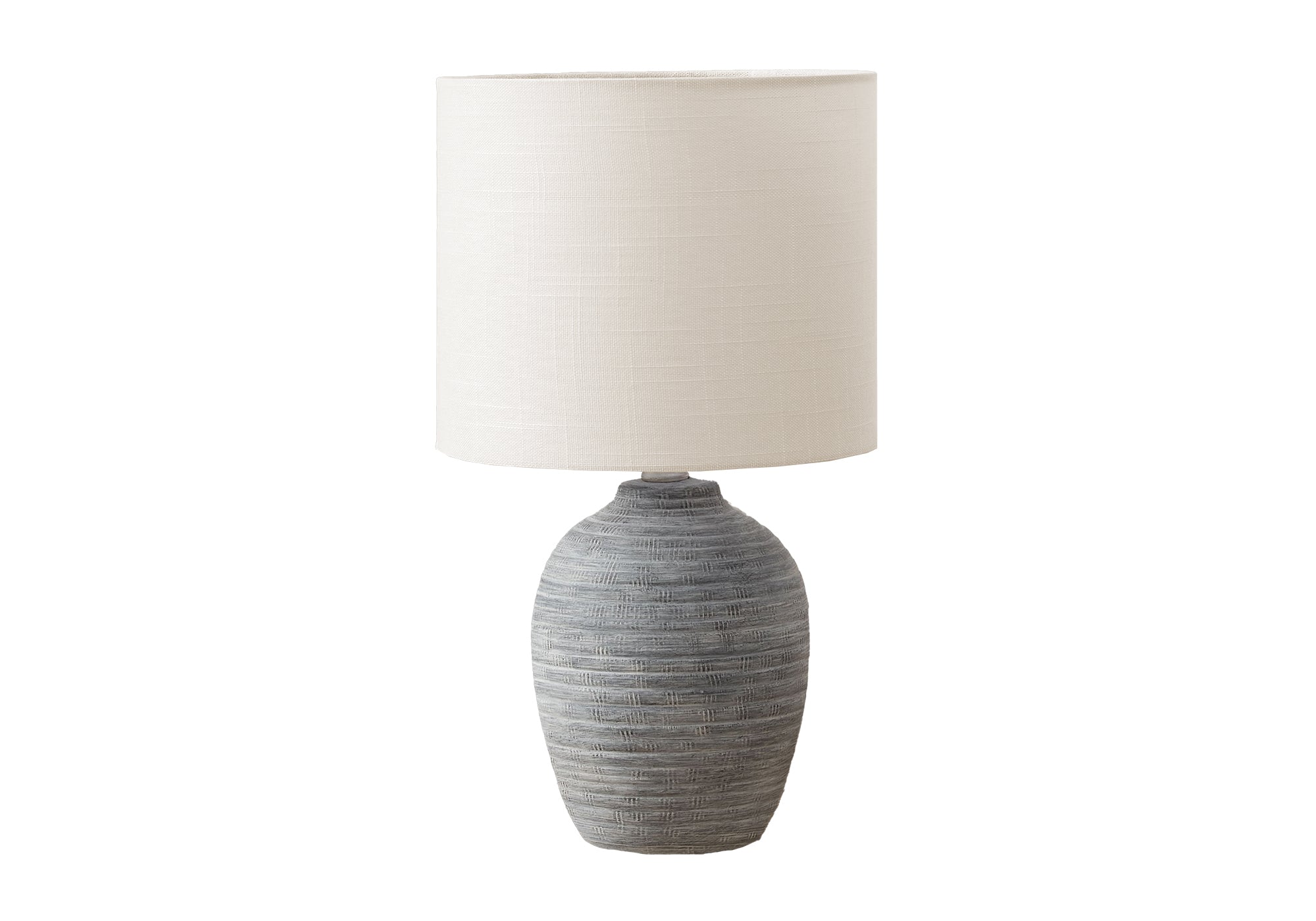 I 9788 - Luminaire, 17''H, Lampe De Table, Céramique Gris, Abat-jour Ivoire / Crème, Contemporain, Moderne - Simple Boutique