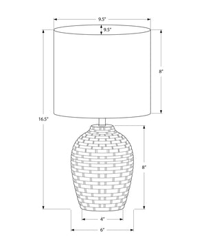 I 9788 - Luminaire, 17''H, Lampe De Table, Céramique Gris, Abat-jour Ivoire / Crème, Contemporain, Moderne - Simple Boutique