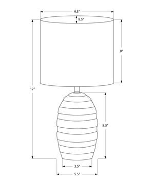 I 9789 - Luminaire, 17''H, Lampe De Table, Céramique Ivoire, Abat-jour Beige, Contemporain, Moderne - Simple Boutique