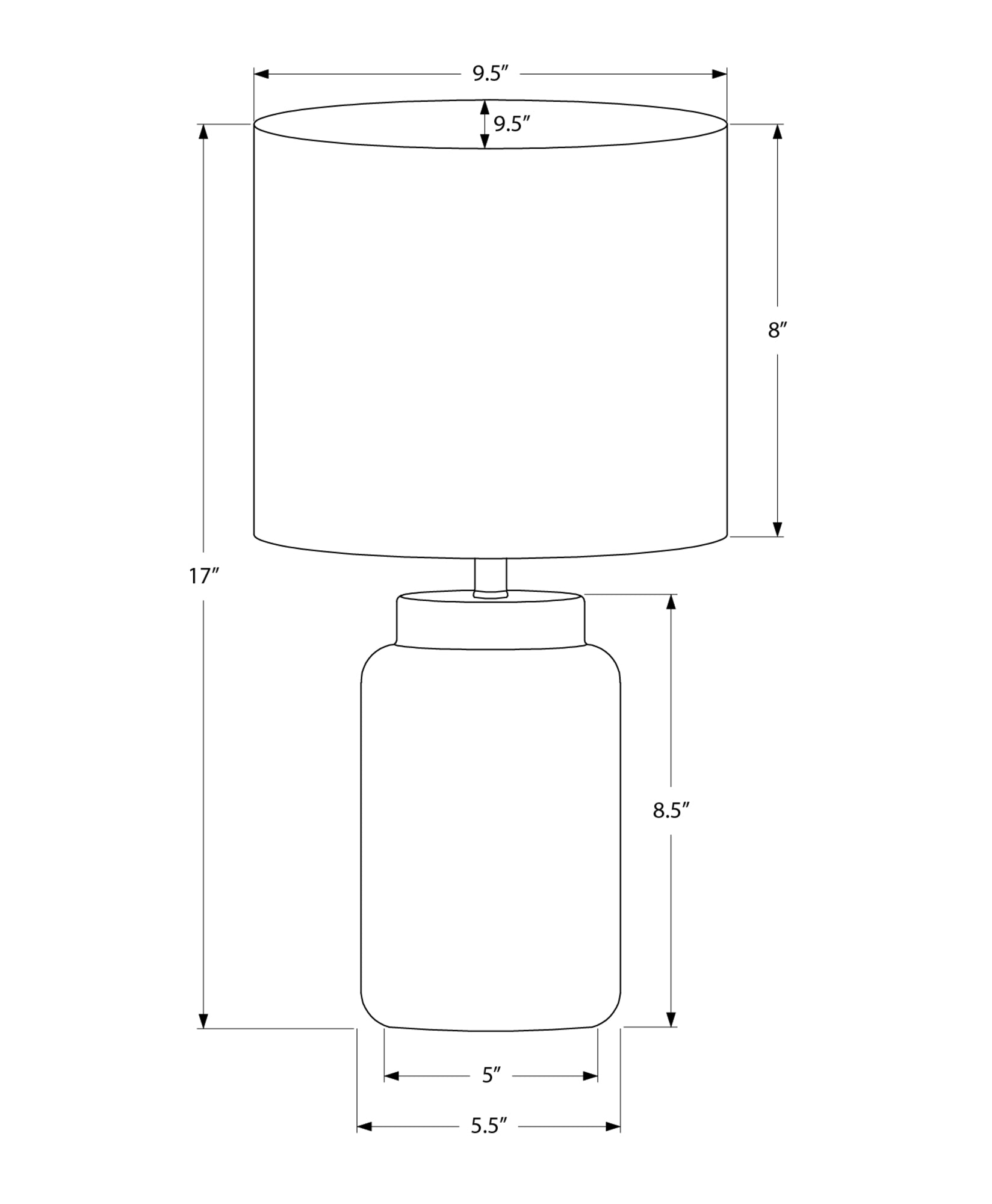 I 9795 - Luminaire, 17''H, Lampe De Table, Résine Taupe, Abat-jour Ivoire / Crème - Simple Boutique
