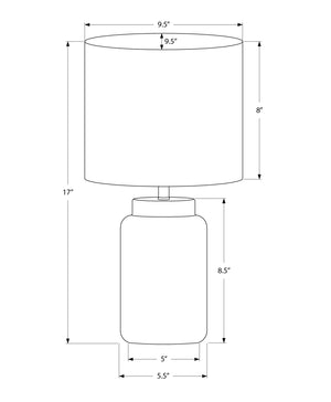 I 9795 - Luminaire, 17''H, Lampe De Table, Résine Taupe, Abat-jour Ivoire / Crème - Simple Boutique