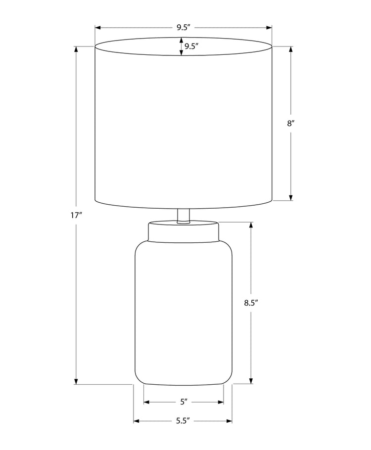 I 9795 - Luminaire, 17''H, Lampe De Table, Résine Taupe, Abat-jour Ivoire / Crème - Simple Boutique