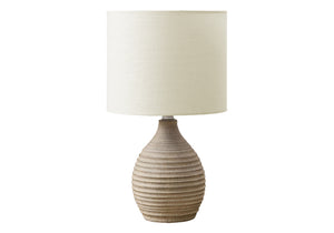 I 9846 - Luminaire, 17''H, Lampe De Table, Résine Brune, Abat-jour Ivoire / Crème, Contemporain, Moderne - Simple Boutique