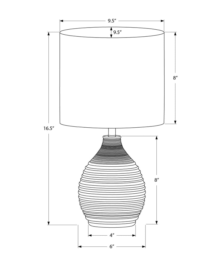 I 9847 - Luminaire, 17''H, Lampe De Table, Résine Grise, Abat-jour Ivoire / Crème, Contemporain, Moderne - Simple Boutique