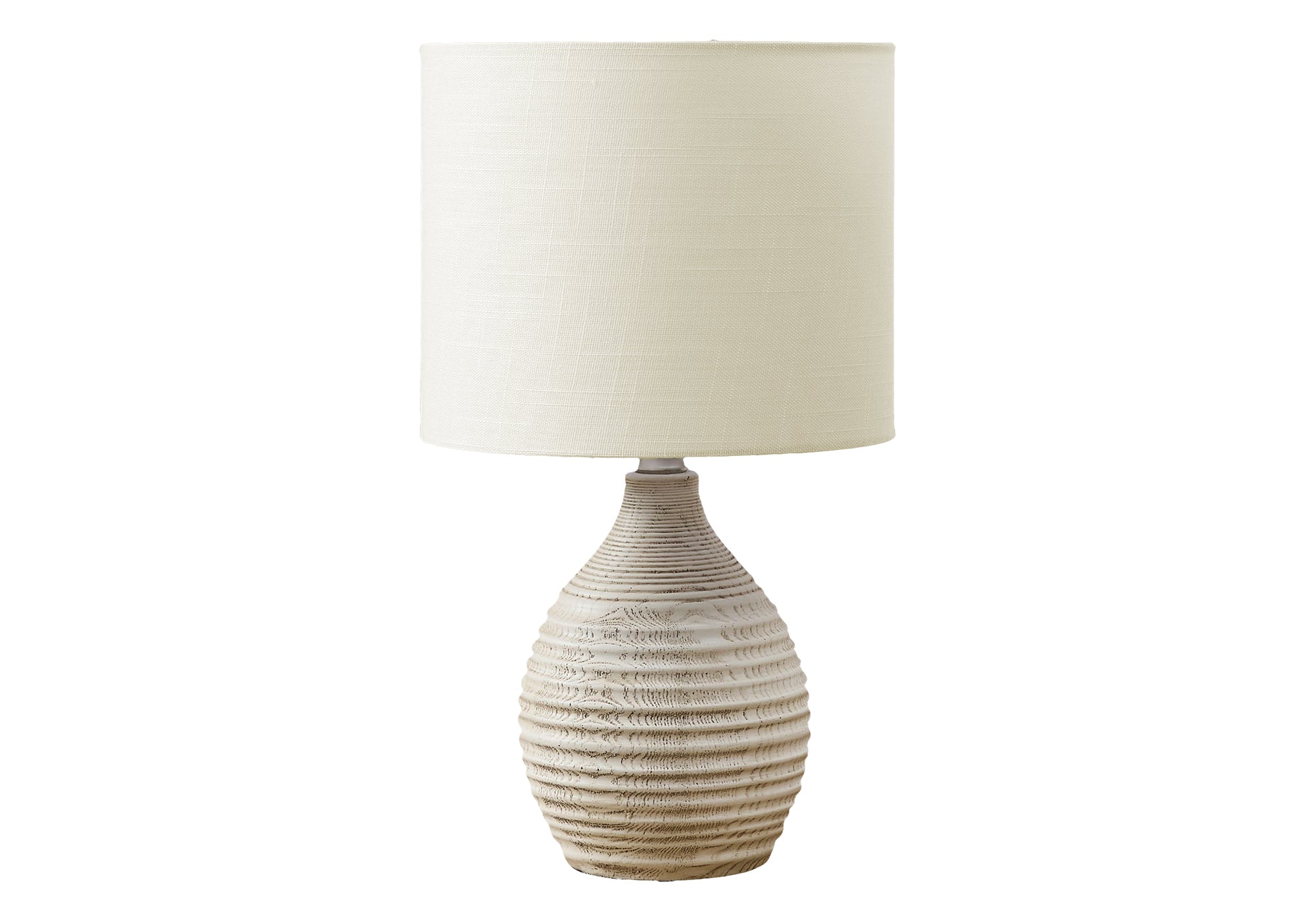 I 9848 - Luminaire, 17''H, Lampe De Table, Résine D'ivoire, Abat-jour Ivoire / Crème, Contemporain, Moderne - Simple Boutique