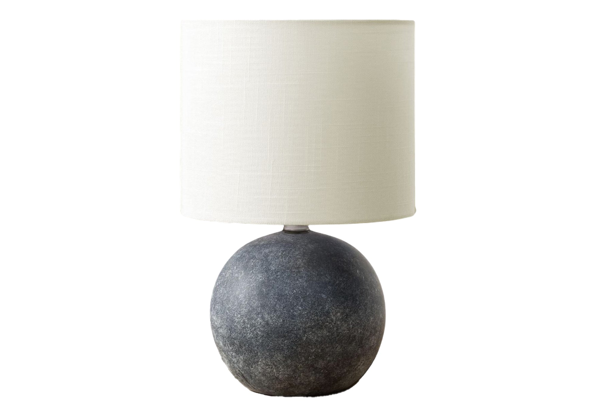 I 9850 - Luminaire, Lampe De Table, 16''H, Béton Gris, Abat-jour Ivoire / Crème - Simple Boutique