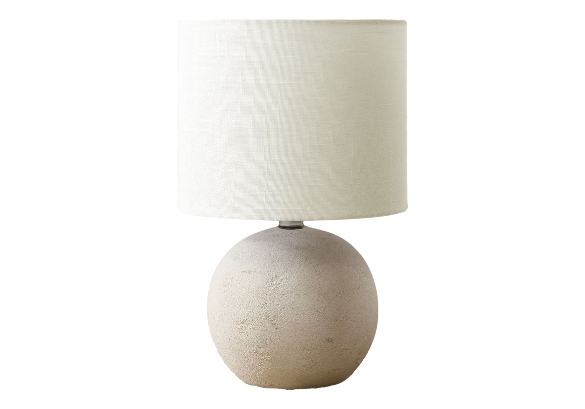 I 9851 - Luminaire, Lampe De Table, 16''H, Béton Ivoire, Abat-jour Ivoire / Crème, Contemporain, Moderne - Simple Boutique