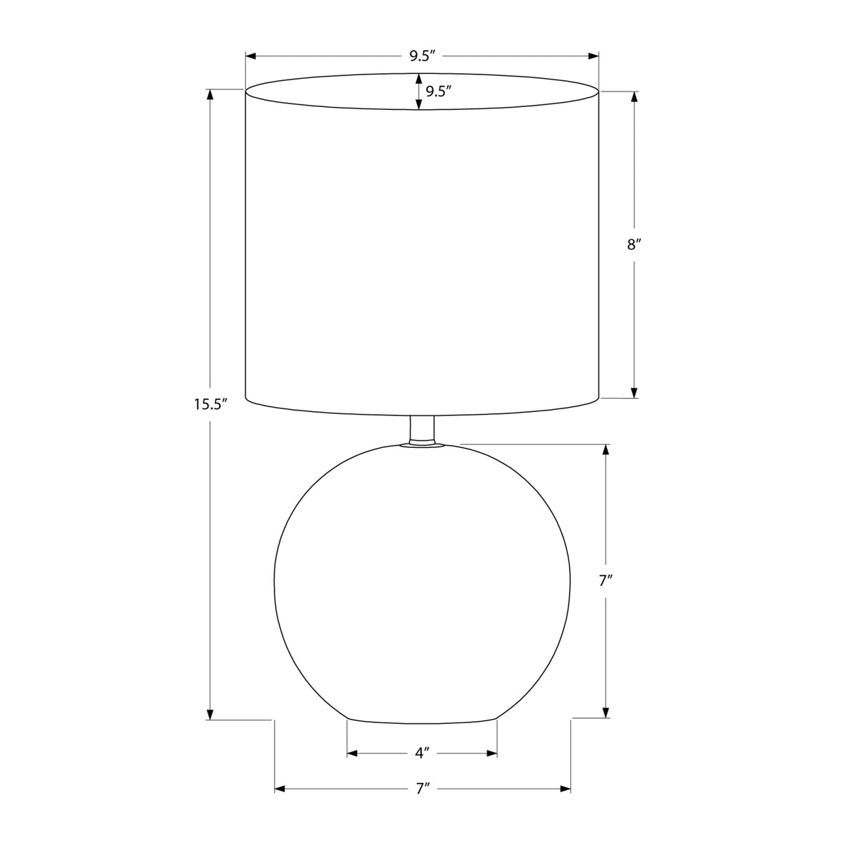 Monarch Specialties I 9851 - Luminaire, Lampe De Table, 16''H, Béton Ivoire, Abat-jour Ivoire / Crème, Contemporain, Moderne - Simple Boutique