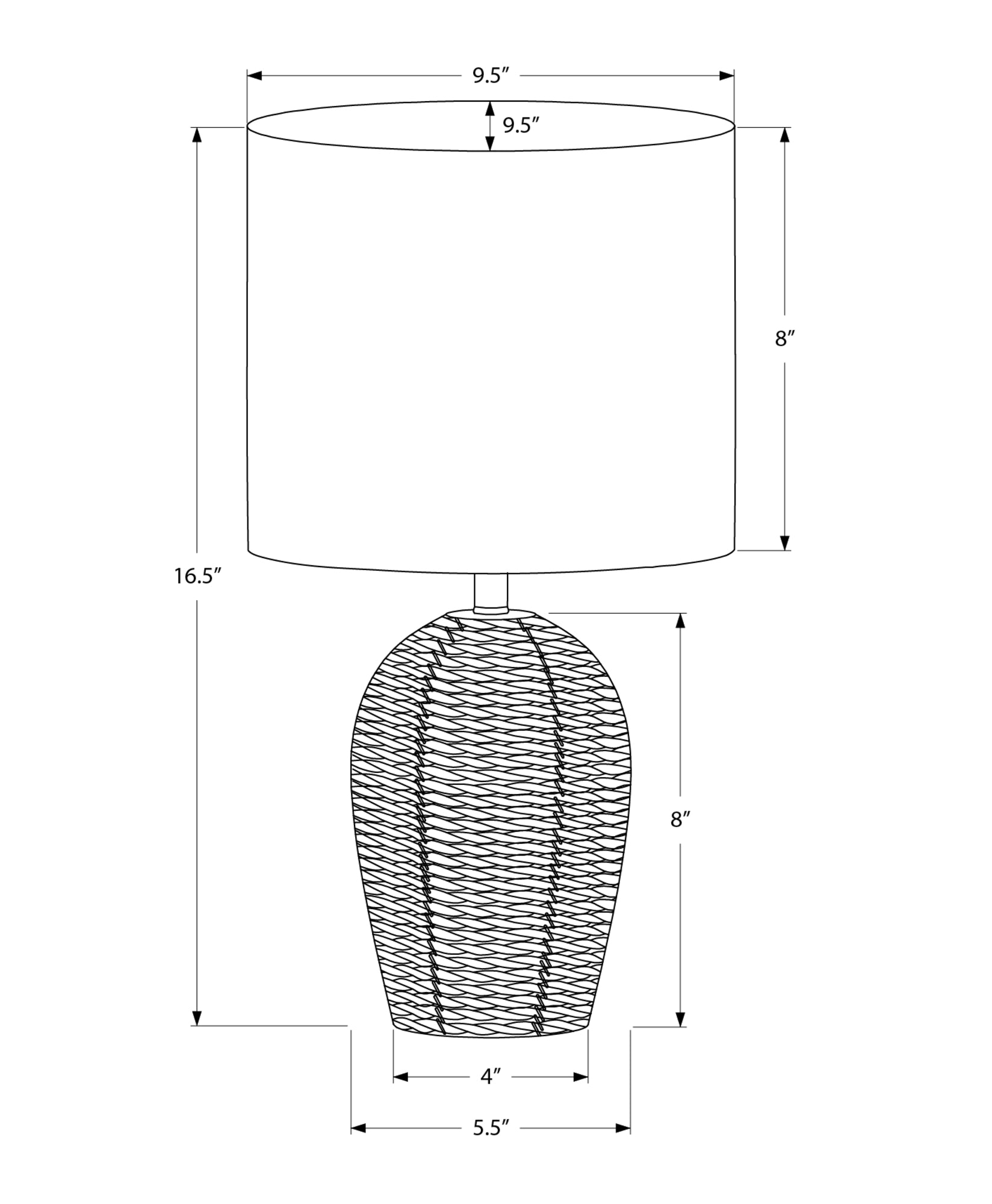I 9855 - Luminaire, 17''H, Lampe De Table, Rotin Blanc, Abat-jour Beige, Transitionnel - Simple Boutique