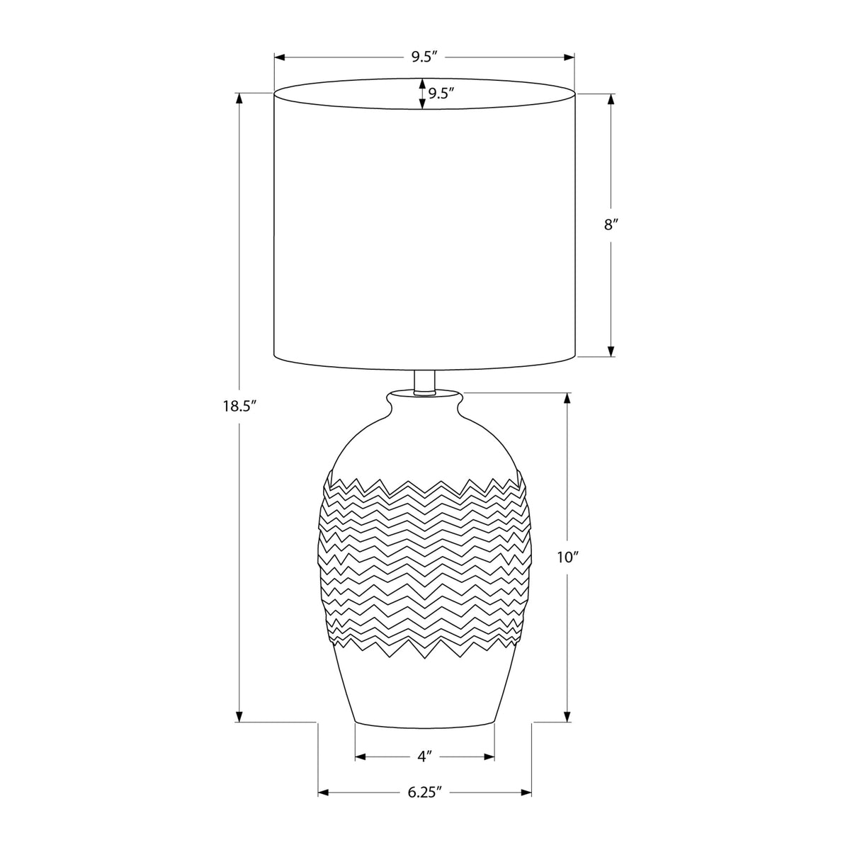 Monarch Specialties I 9859 - Luminaire, Lampe De Table, 19''H, Céramique Ivoire, Abat-jour Ivoire / Crème, Transitionnel - Simple Boutique