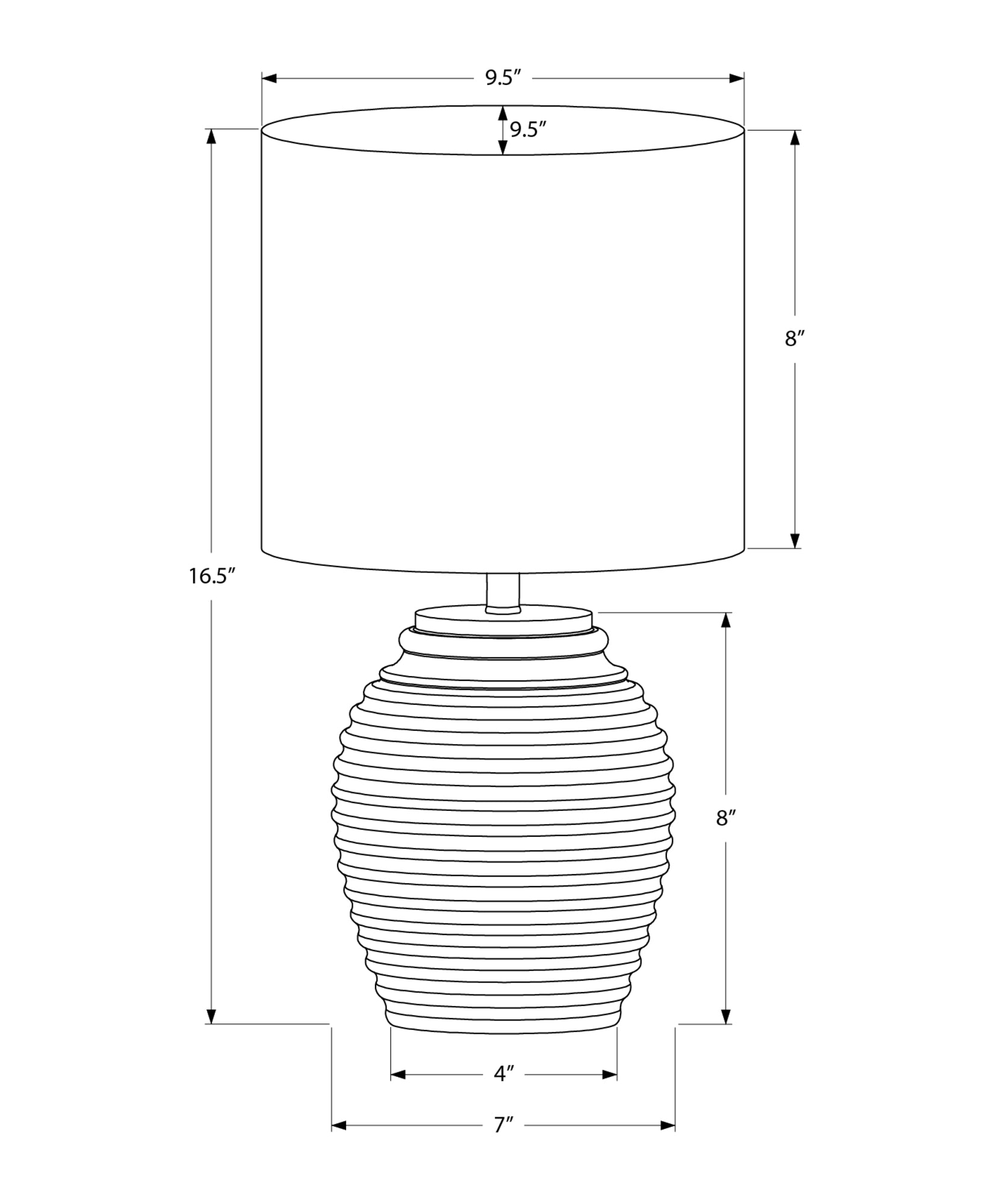 I 9864 - Luminaire, 17''H, Lampe De Table, Résine Grise, Abat-jour Ivoire / Crème, Contemporain - Simple Boutique