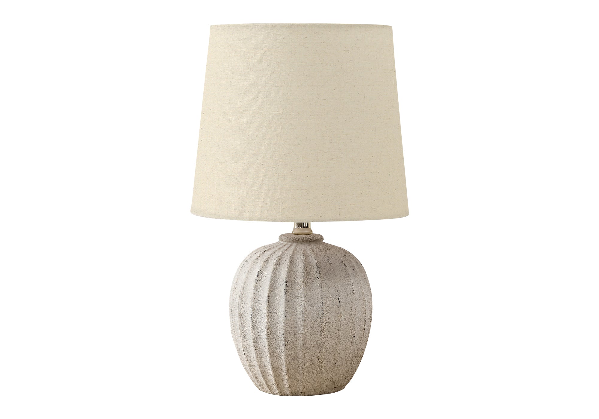 I 9867 - Luminaire, 19''H, Lampe De Table, Résine Beige, Abat-jour Beige, Transitionnel - Simple Boutique