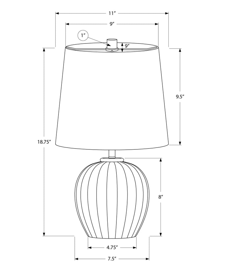 I 9867 - Luminaire, 19''H, Lampe De Table, Résine Beige, Abat-jour Beige, Transitionnel - Simple Boutique