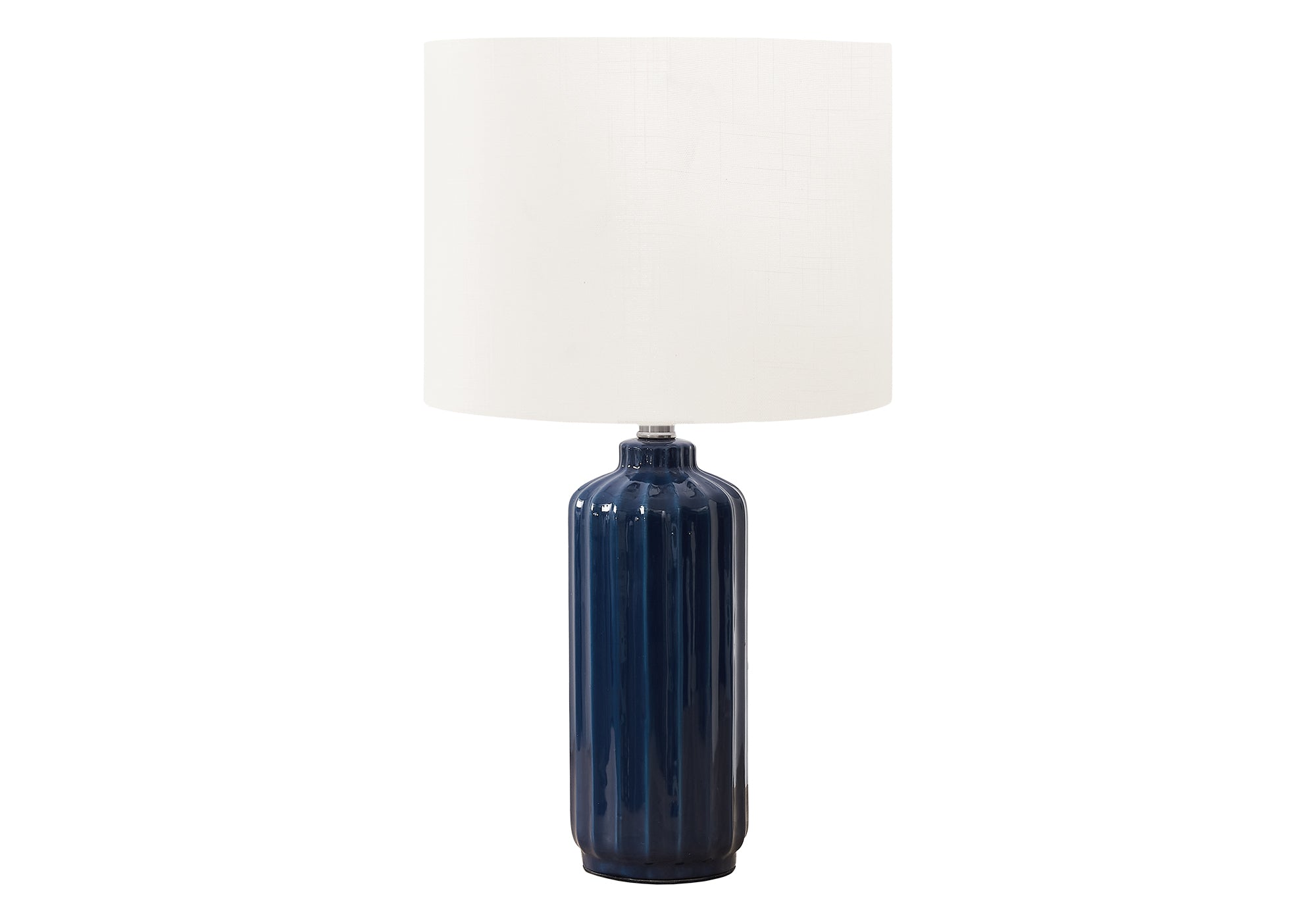 I 9870 - Luminaire, 23''H, Lampe De Table, Céramique Bleue, Abat-jour Ivoire / Crème, Contemporain, Moderne - Simple Boutique
