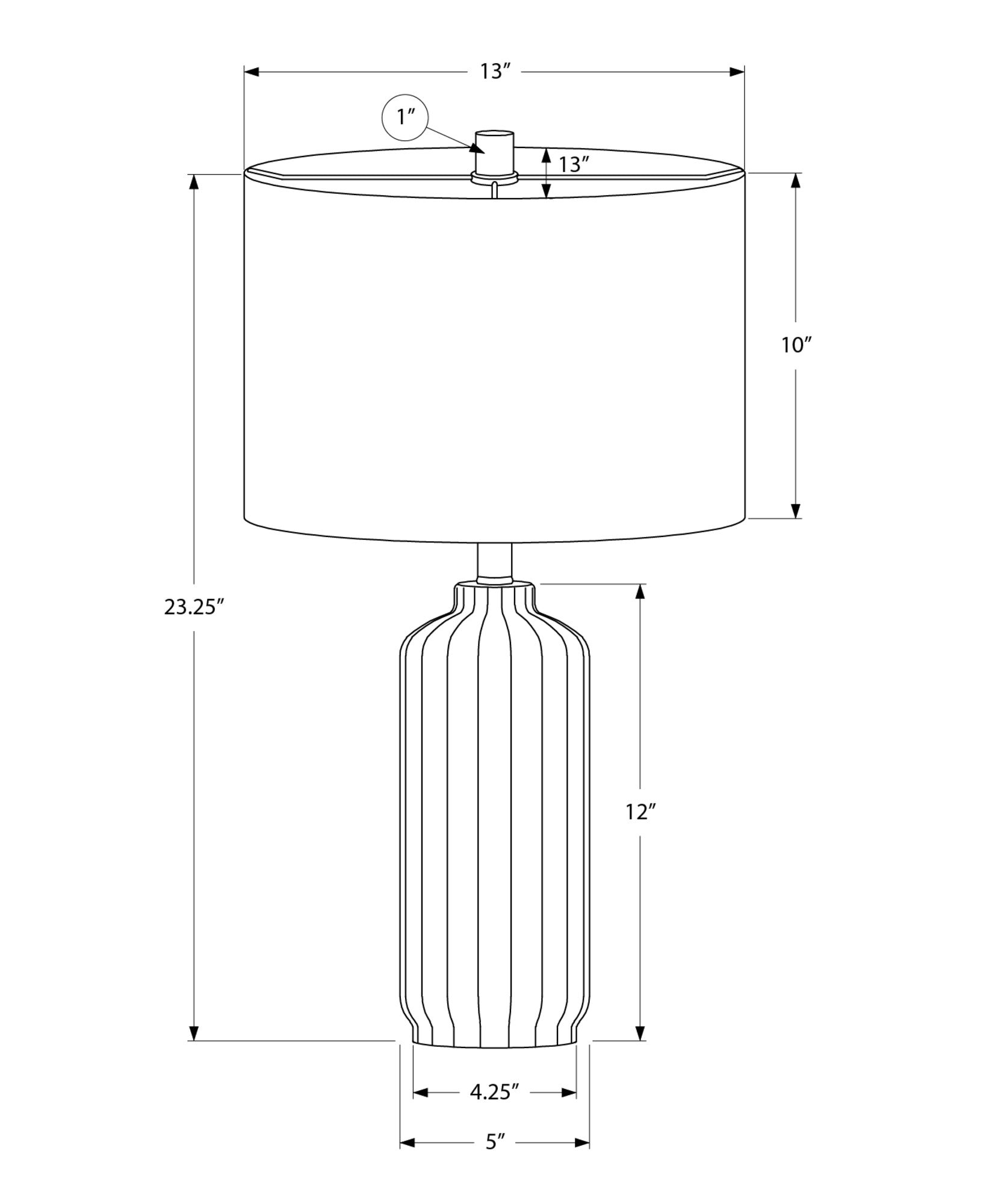 I 9870 - Luminaire, 23''H, Lampe De Table, Céramique Bleue, Abat-jour Ivoire / Crème, Contemporain, Moderne - Simple Boutique