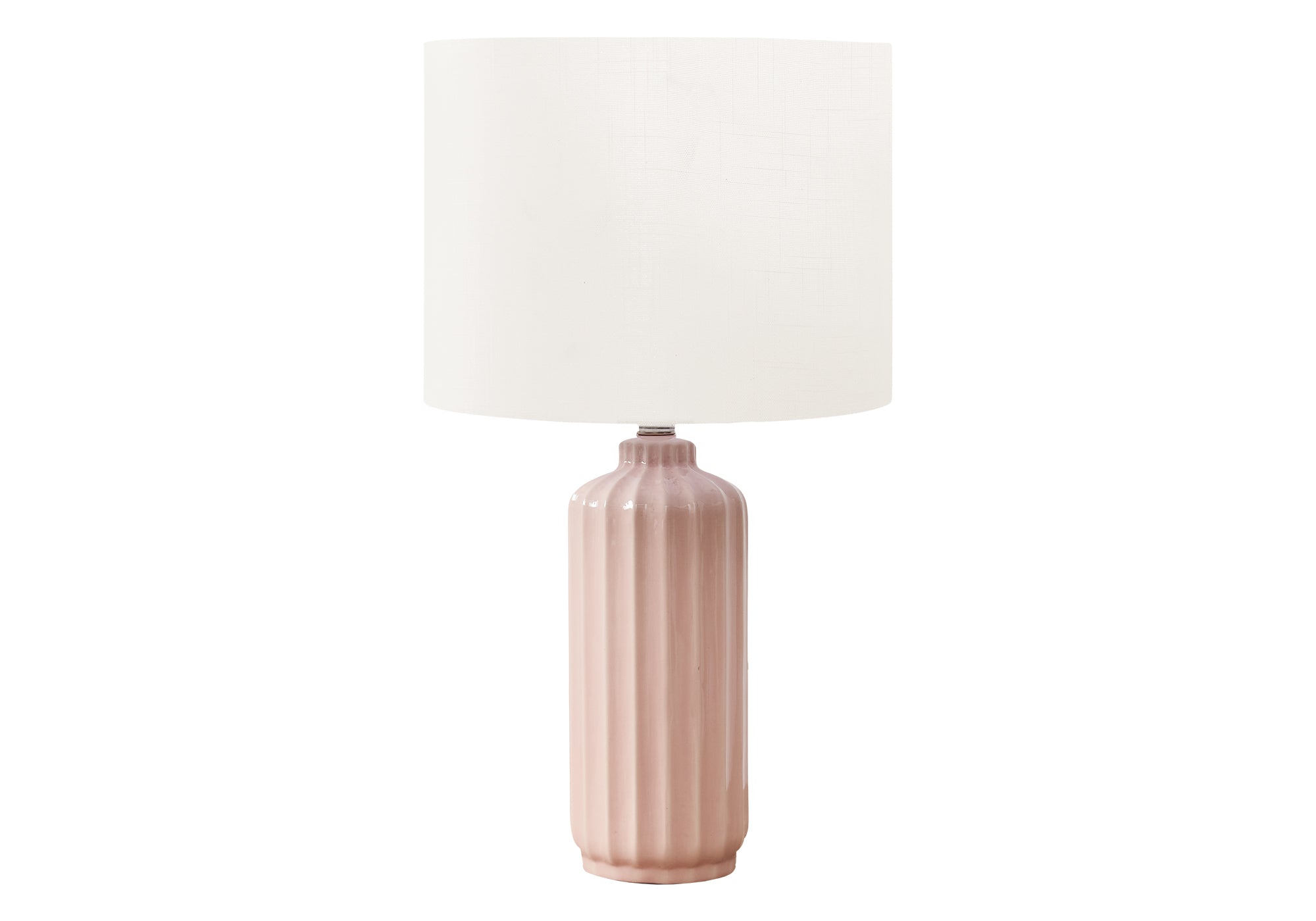 I 9871 - Luminaire, 23''H, Lampe De Table, Céramique Rose, Abat-jour Ivoire / Crème, Contemporain, Moderne - Simple Boutique