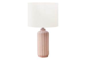 I 9871 - Luminaire, 23''H, Lampe De Table, Céramique Rose, Abat-jour Ivoire / Crème, Contemporain, Moderne - Simple Boutique