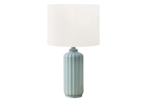 I 9872 - Luminaire, 23''H, Lampe De Table, Abat-jour Ivoire / Crème, Céramique Verte, Contemporain, Moderne - Simple Boutique