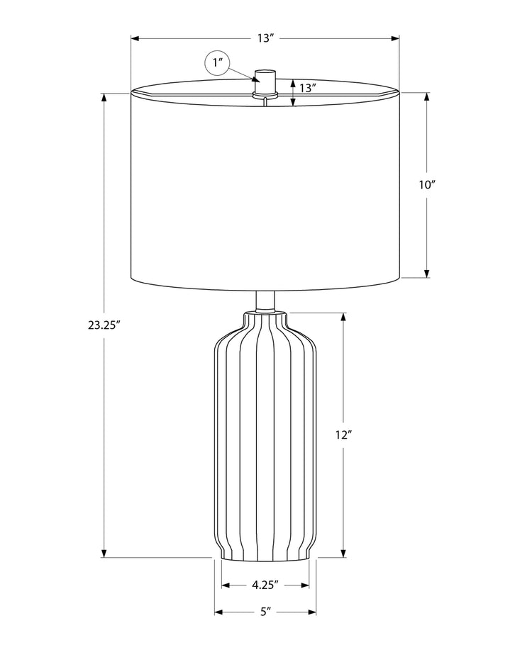 I 9872 - Luminaire, 23''H, Lampe De Table, Abat-jour Ivoire / Crème, Céramique Verte, Contemporain, Moderne - Simple Boutique