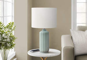 I 9872 - Luminaire, 23''H, Lampe De Table, Abat-jour Ivoire / Crème, Céramique Verte, Contemporain, Moderne - Simple Boutique