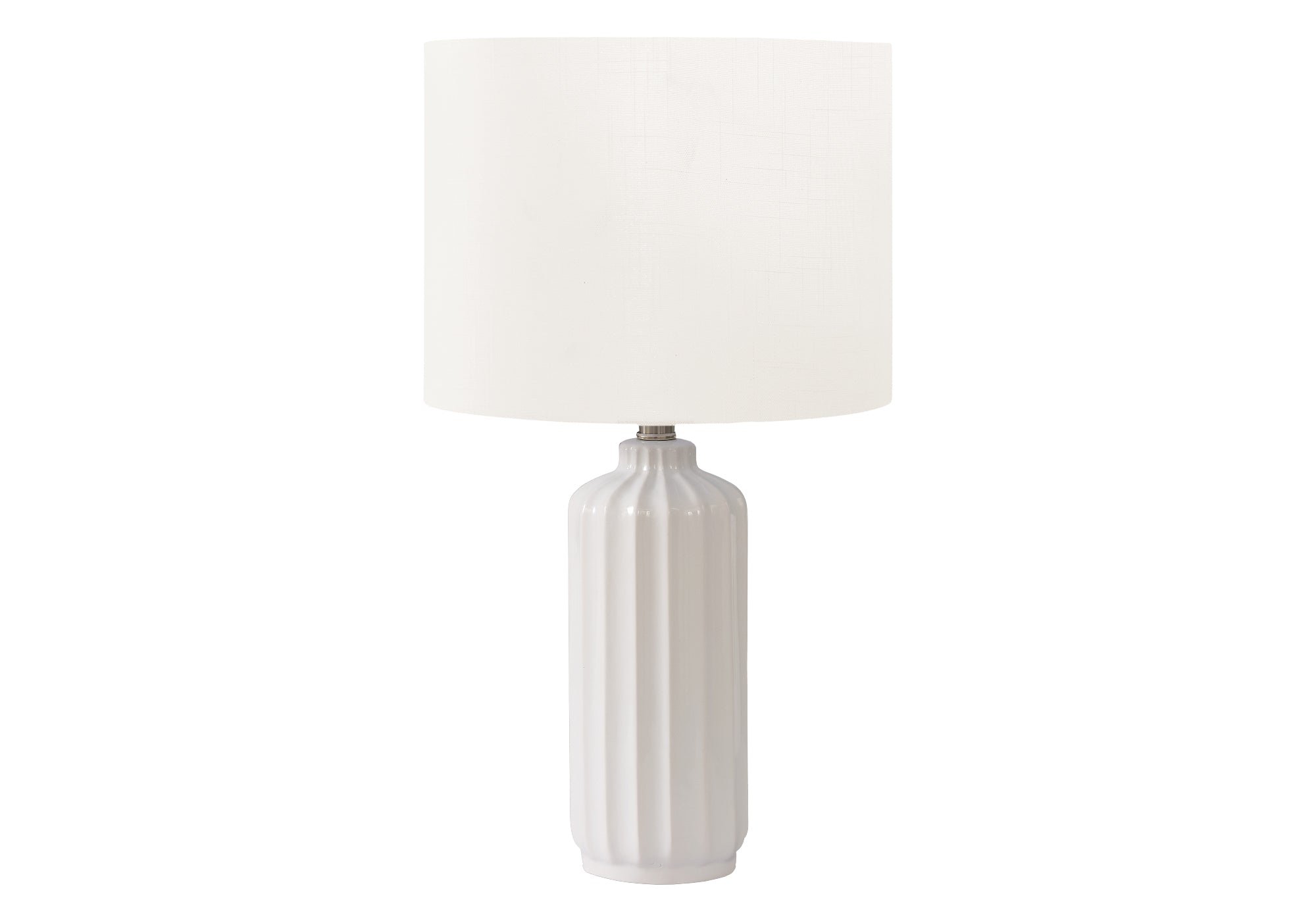 I 9873 - Luminaire, 23''H, Lampe De Table, Crème Céramique, Abat-jour Ivoire / Crème, Contemporain, Moderne - Simple Boutique