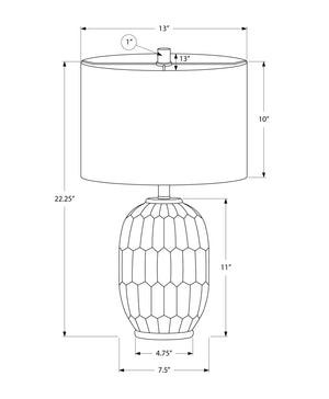 I 9877 - Luminaire, 22''H, Lampe De Table, Céramique Verte, Abat-jour Ivoire / Crème, Contemporain, Moderne - Simple Boutique