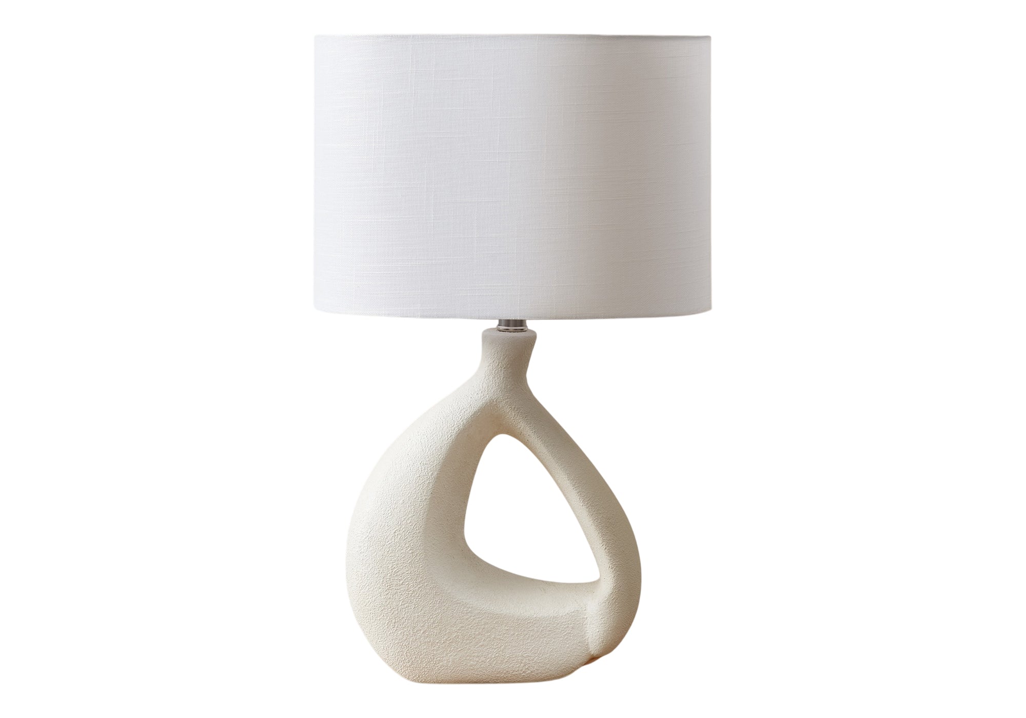 I 9880 - Luminaire, 23''H, Lampe De Table, Résine D'ivoire, Abat-jour Ivoire / Crème, Contemporain - Simple Boutique