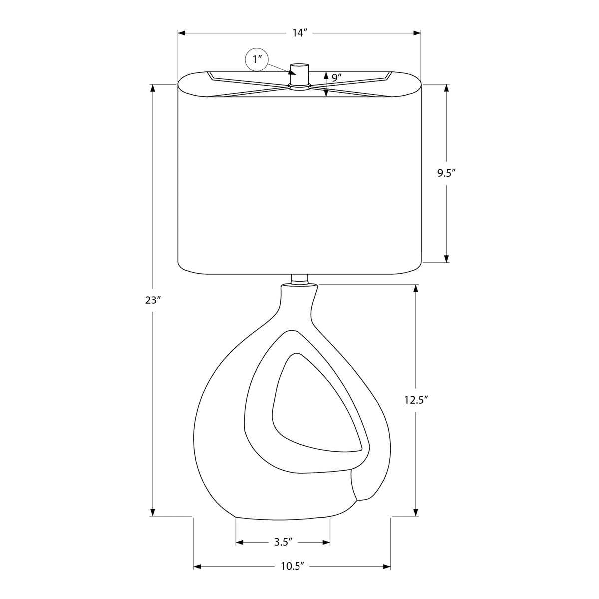 Monarch Specialties I 9880 - Luminaire, 23''H, Lampe De Table, Résine D'ivoire, Abat-jour Ivoire / Crème, Contemporain - Simple Boutique