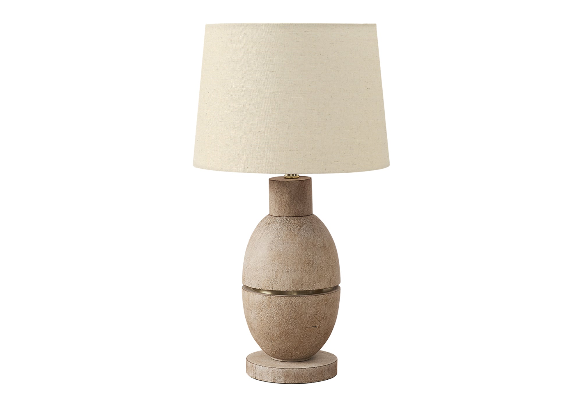 I 9886 - Luminaire, 25''H, Lampe De Table, Résine Beige, Abat-jour Beige, Contemporain, Moderne - Simple Boutique