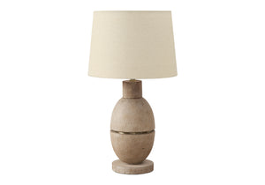 I 9886 - Luminaire, 25''H, Lampe De Table, Résine Beige, Abat-jour Beige, Contemporain, Moderne - Simple Boutique