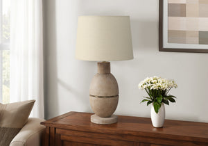 I 9886 - Luminaire, 25''H, Lampe De Table, Résine Beige, Abat-jour Beige, Contemporain, Moderne - Simple Boutique