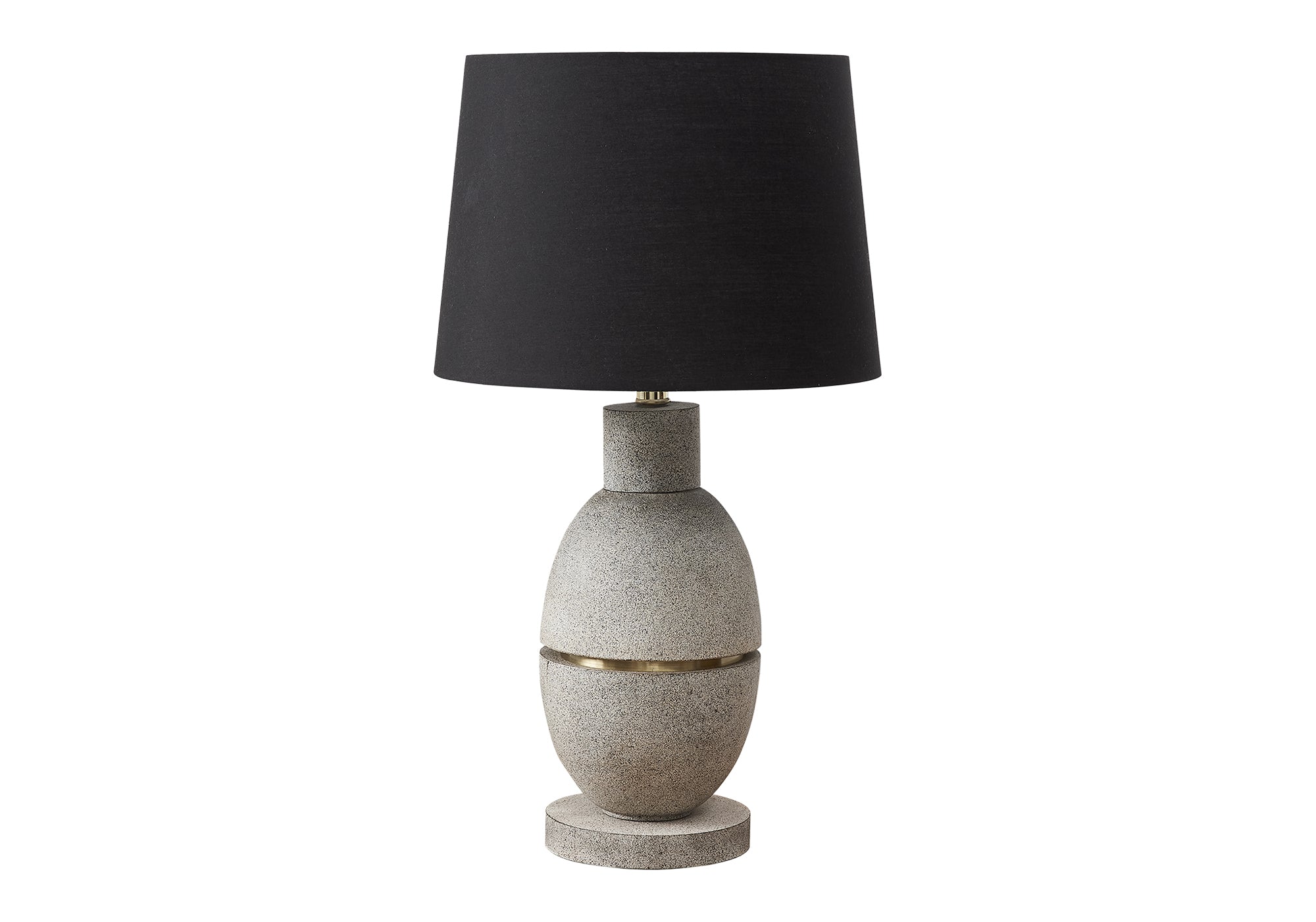 I 9887 - Luminaire, 25''H, Lampe De Table, Résine Grise, Abat-jour Noir, Contemporain, Moderne - Simple Boutique