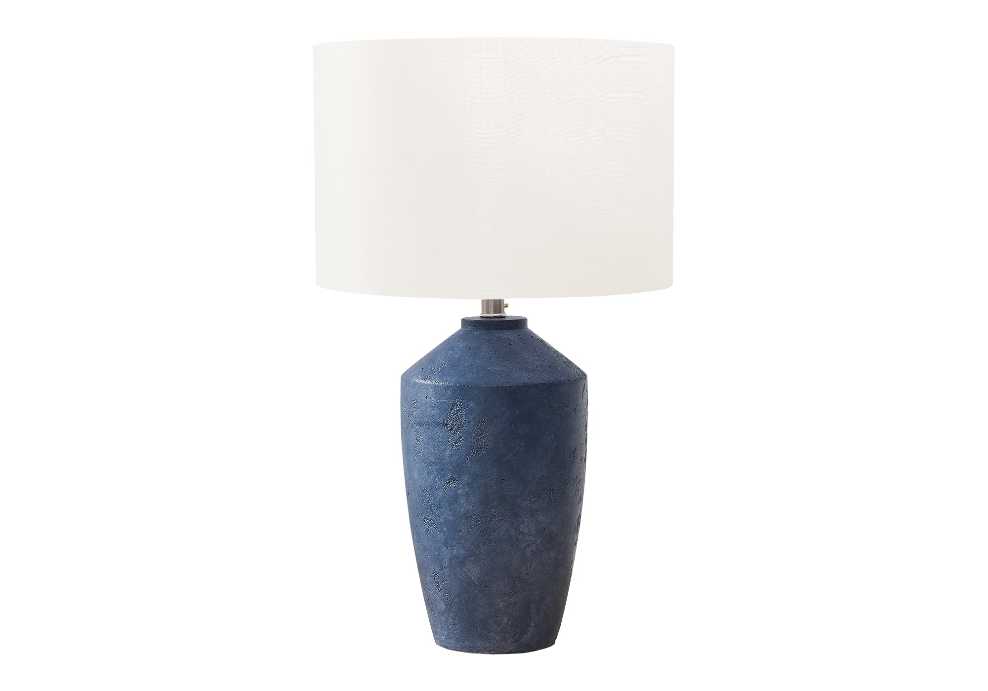 I 9889 - Luminaire, 25''H, Lampe De Table, Béton Bleu, Abat-jour Ivoire / Crème, Contemporain, Moderne - Simple Boutique