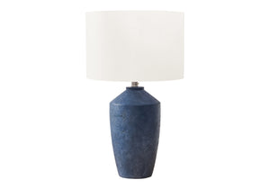 I 9889 - Luminaire, 25''H, Lampe De Table, Béton Bleu, Abat-jour Ivoire / Crème, Contemporain, Moderne - Simple Boutique