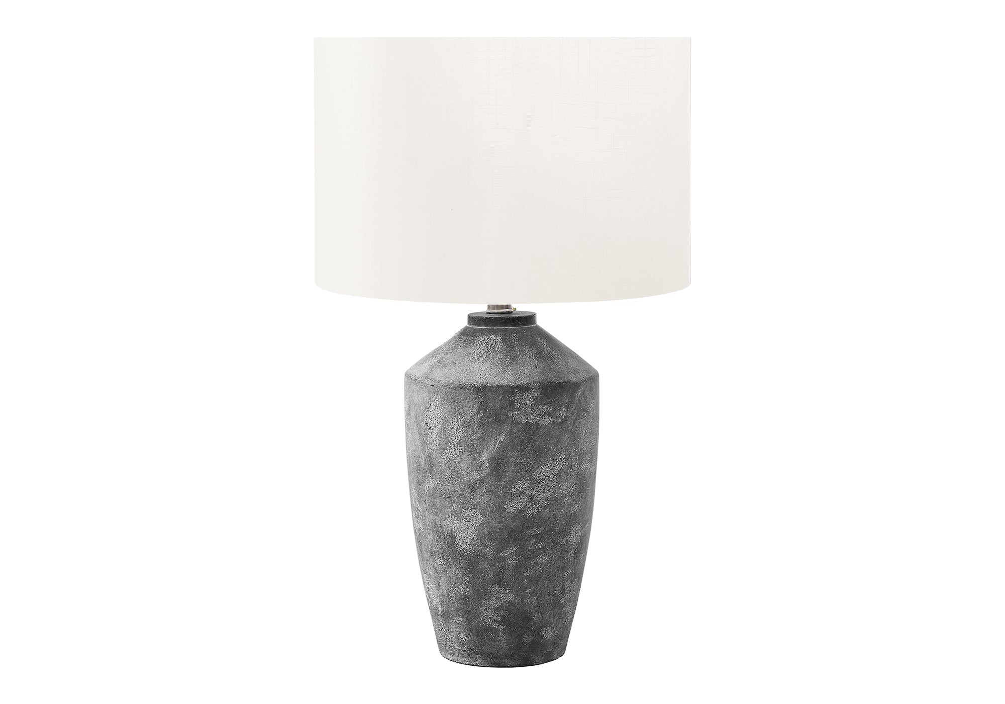 I 9890 - Luminaire, 25''H, Lampe De Table, Béton Gris, Abat-jour Ivoire / Crème, Contemporain, Moderne - Simple Boutique