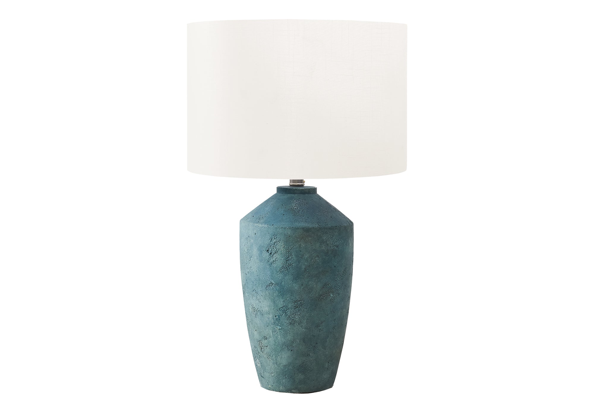 I 9891 - Luminaire, 25''H, Lampe De Table, Béton Vert, Abat-jour Ivoire / Crème, Contemporain, Moderne - Simple Boutique