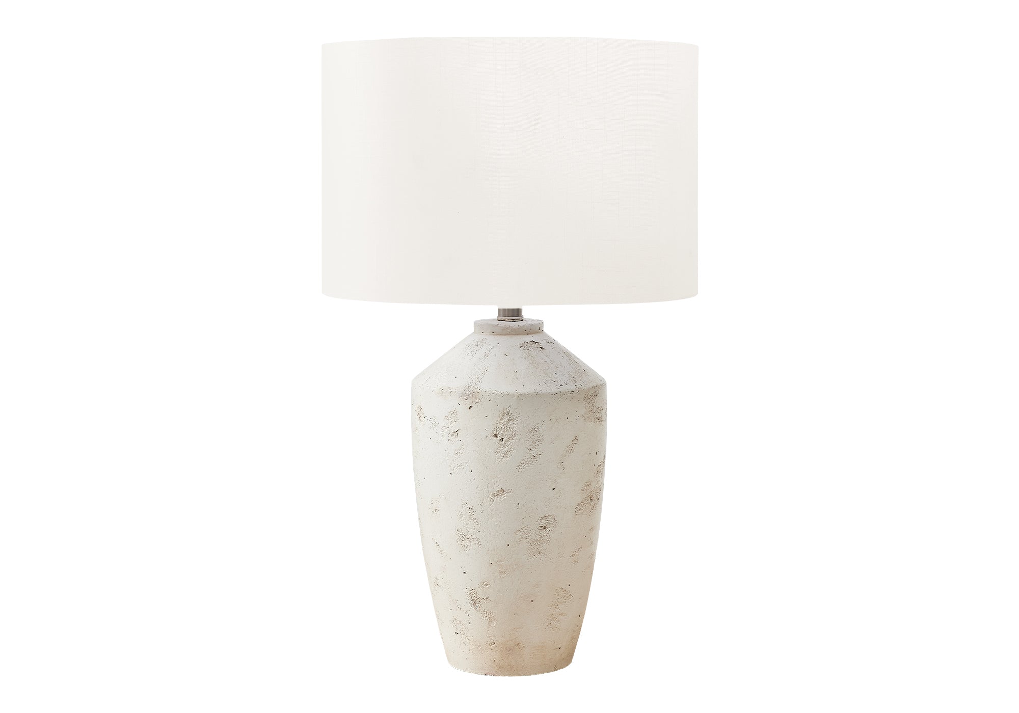 I 9892 - Luminaire, 25''H, Lampe De Table, Béton Ivoire, Abat-jour Ivoire / Crème, Contemporain, Moderne - Simple Boutique