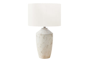I 9892 - Luminaire, 25''H, Lampe De Table, Béton Ivoire, Abat-jour Ivoire / Crème, Contemporain, Moderne - Simple Boutique