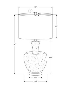 I 9897 - Luminaire, 26''H, Lampe De Table, Verre Argent, Abat-jour Ivoire / Crème, Contemporain, Moderne - Simple Boutique