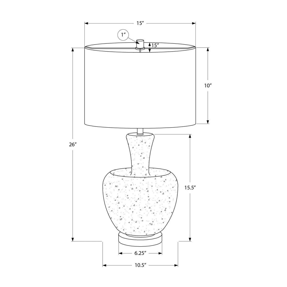 Monarch Specialties I 9898 - Luminaire, 26''H, Lampe De Table, Verre Argent, Abat-jour Ivoire / Crème, Contemporain, Moderne - Simple Boutique