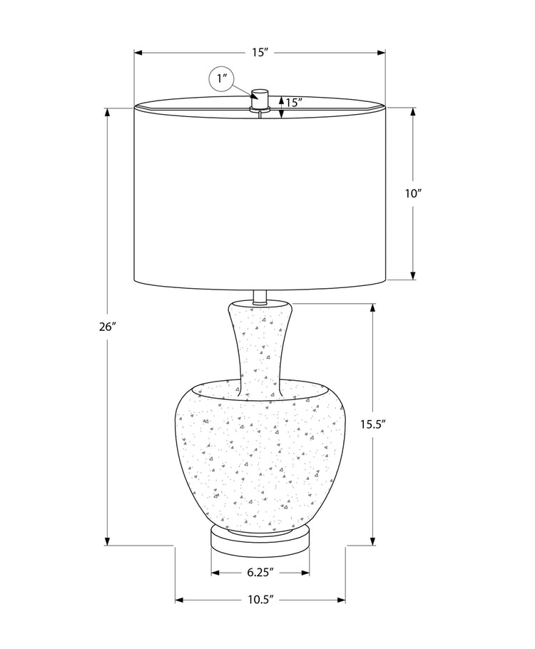 I 9898 - Luminaire, 26''H, Lampe De Table, Verre Argent, Abat-jour Ivoire / Crème, Contemporain, Moderne - Simple Boutique