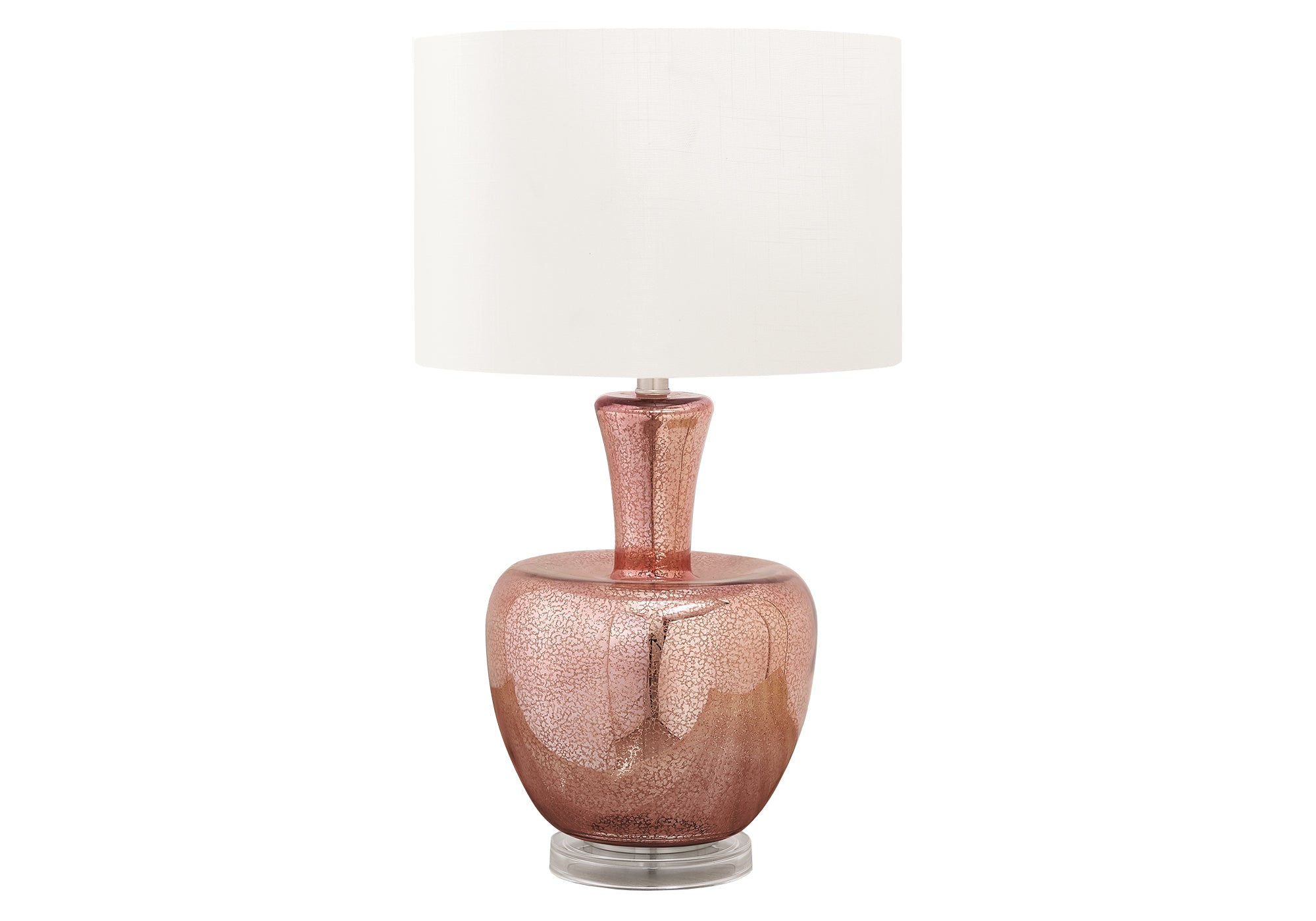 I 9899 - Luminaire, 26''H, Lampe De Table, Verre Rose Poussiéreux, Abat-jour Ivoire / Crème, Contemporain, Moderne - Simple Boutique