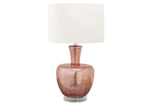 I 9899 - Luminaire, 26''H, Lampe De Table, Verre Rose Poussiéreux, Abat-jour Ivoire / Crème, Contemporain, Moderne - Simple Boutique