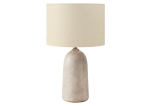 I 9905 - Luminaire, 27''H, Lampe De Table, Céramique Beige, Abat-jour Beige, Contemporain, Moderne - Simple Boutique