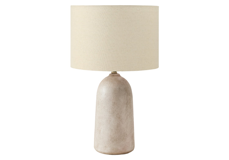 I 9905 - Luminaire, 27''H, Lampe De Table, Céramique Beige, Abat-jour Beige, Contemporain, Moderne - Simple Boutique