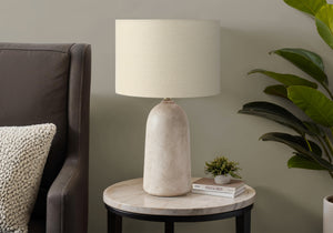 I 9905 - Luminaire, 27''H, Lampe De Table, Céramique Beige, Abat-jour Beige, Contemporain, Moderne - Simple Boutique