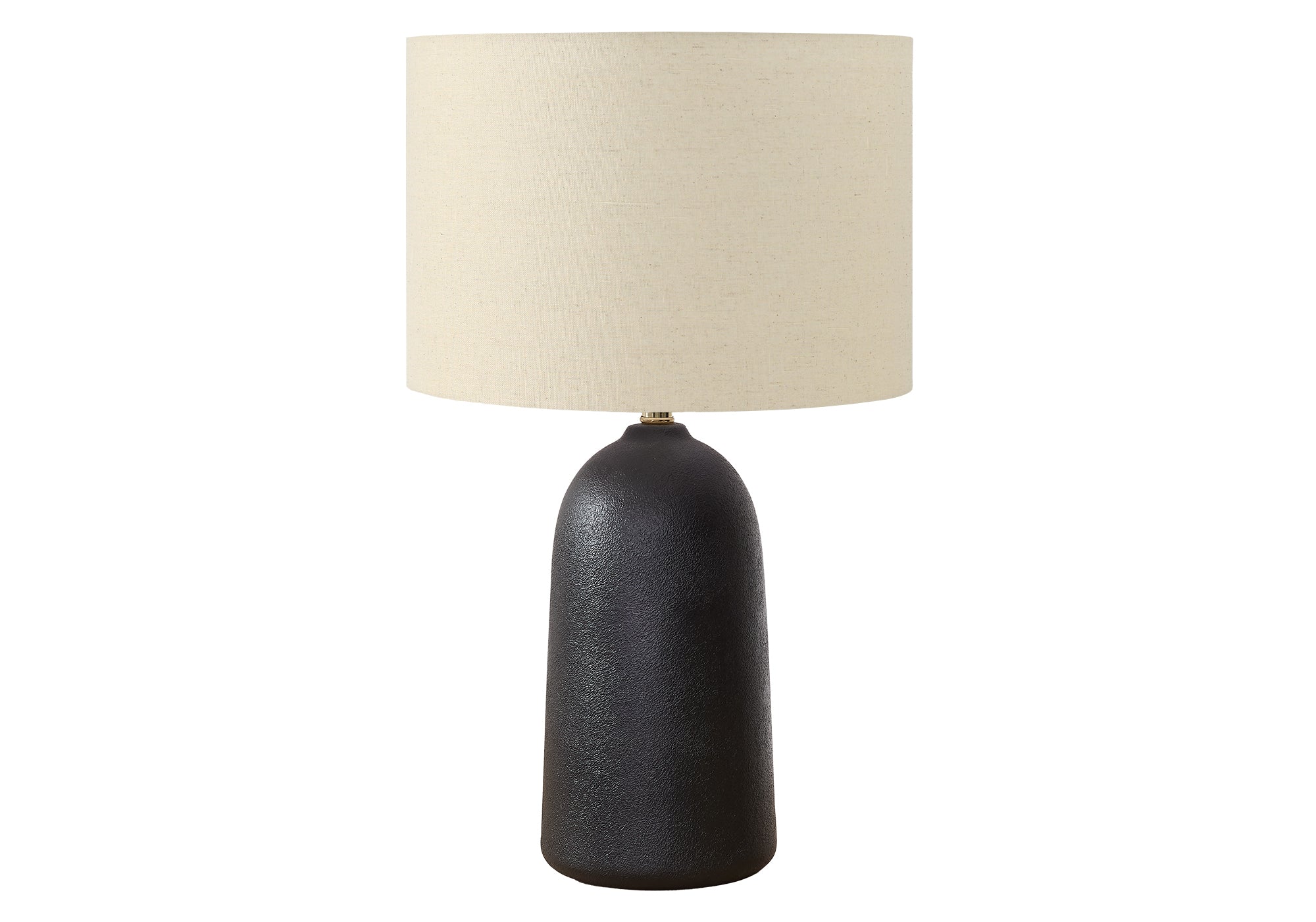 I 9906 - Luminaire, 27''H, Lampe De Table, Céramique Noire, Abat-jour Beige, Contemporain, Moderne - Simple Boutique