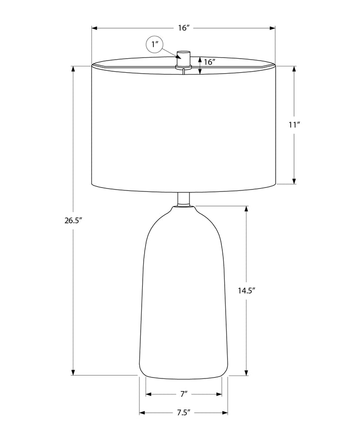 I 9906 - Luminaire, 27''H, Lampe De Table, Céramique Noire, Abat-jour Beige, Contemporain, Moderne - Simple Boutique