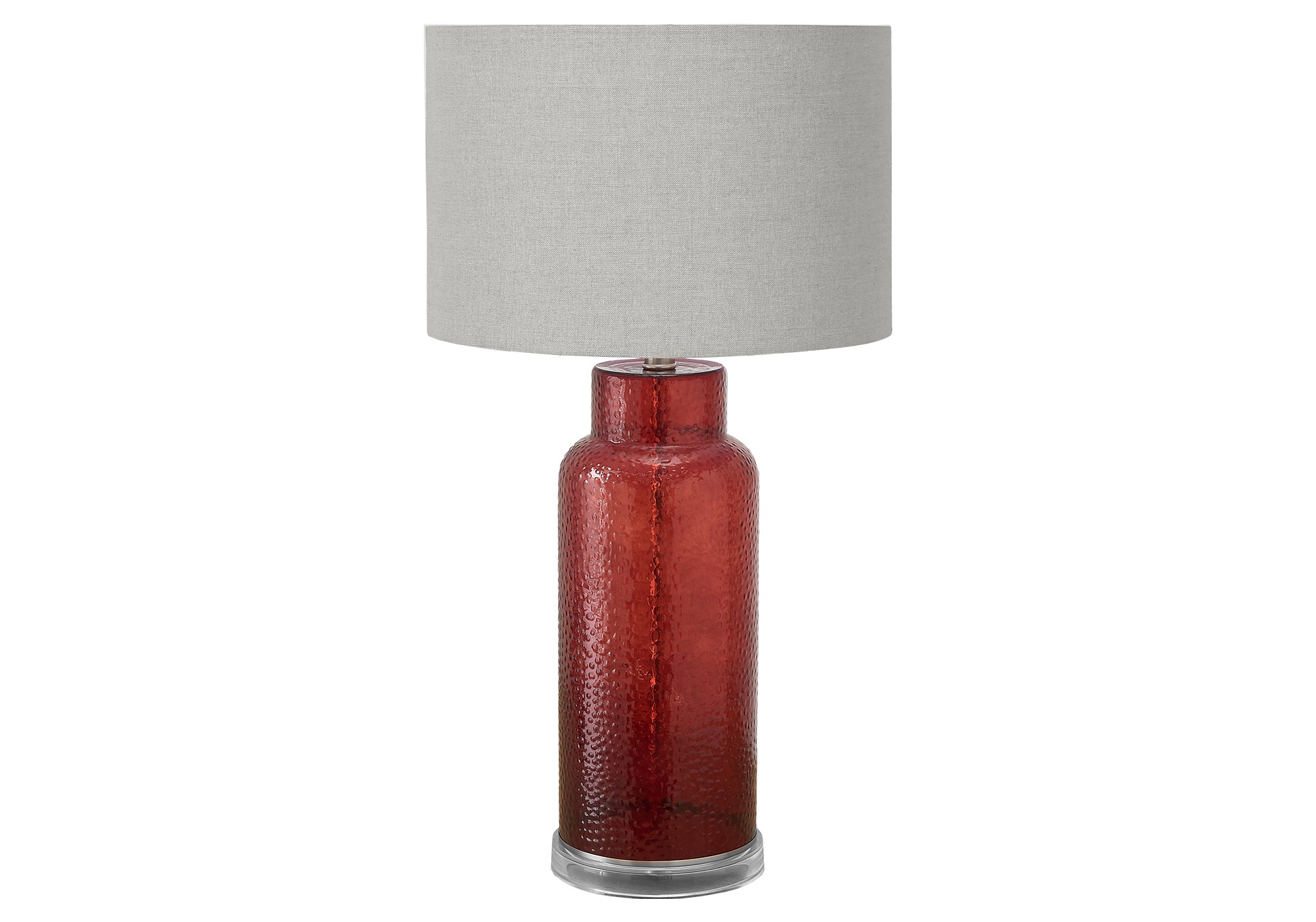 I 9909 - Luminaire, 28''H, Lampe De Table, Verre Rose Poussiéreux, Abat-jour Gris, Contemporain, Moderne - Simple Boutique